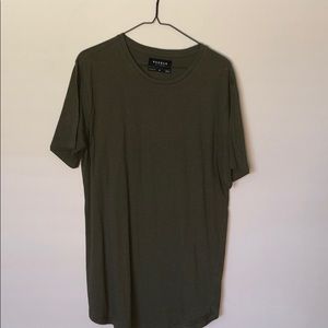 Pacsun Scoop bottom long t shirt green
